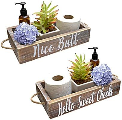 Nice Butt Bathroom Decor Box, 2 Sides with Funny Sayings - Funny Toilet Paper Holder Perfect for ... | Amazon (US)