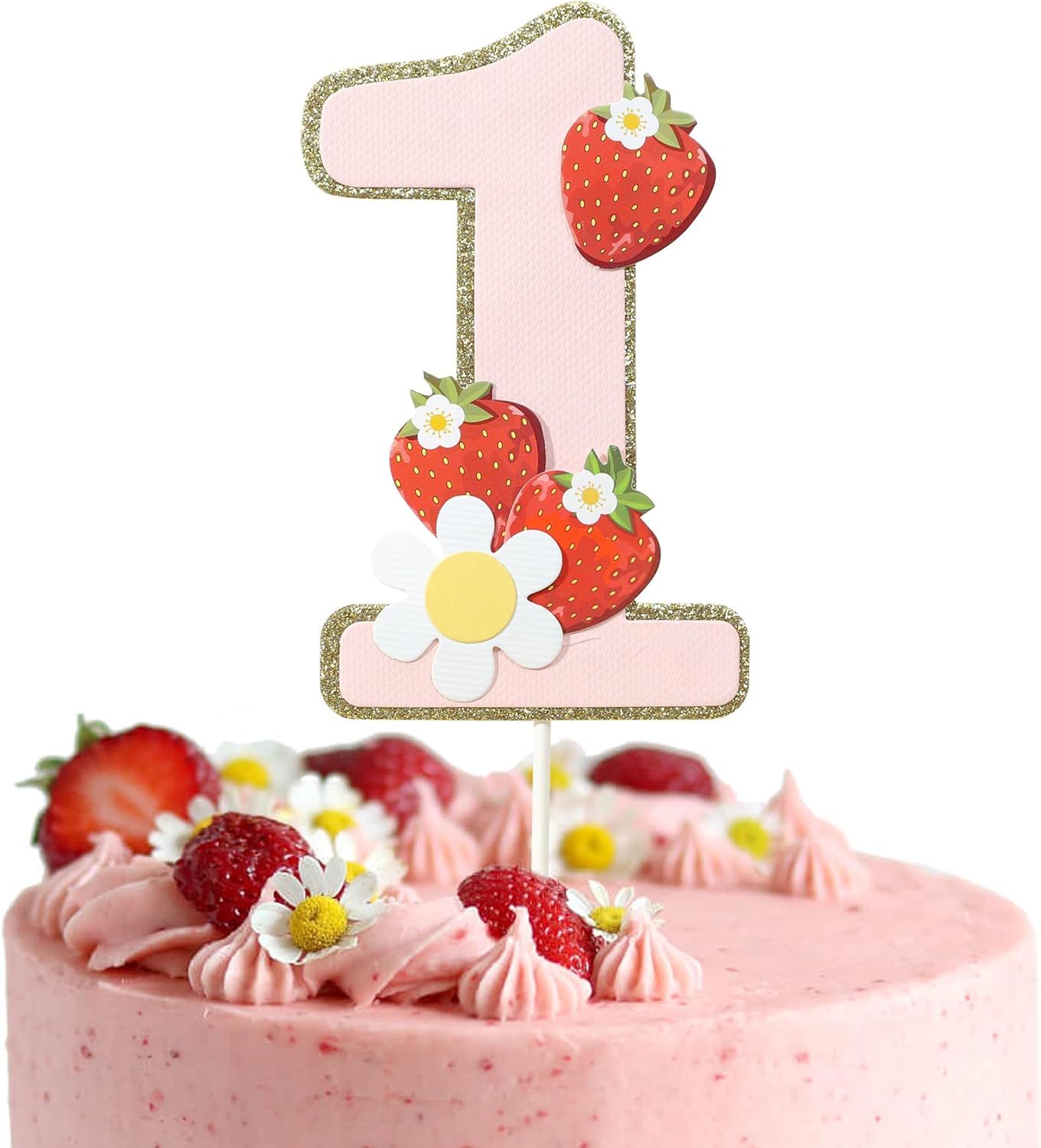 Berry 1st Birthday Cake Topper - Sweet One Birthday Party Decorations, Strawberry Girls Number 1 ... | Amazon (US)