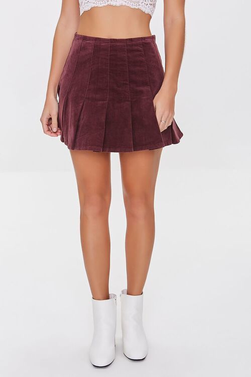 Velveteen Pleated Mini Skirt | Forever 21 (US)