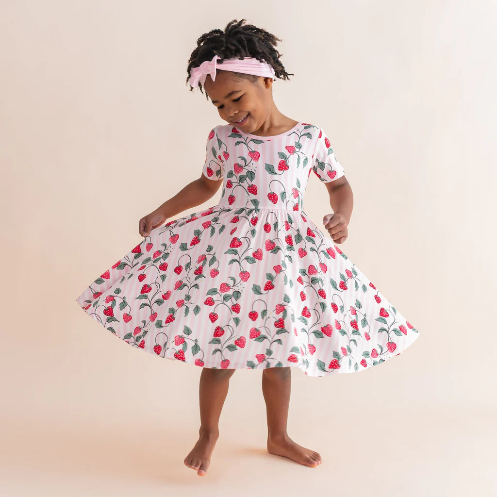 Twirl Dress in Strawberry Fields | Kyte Baby