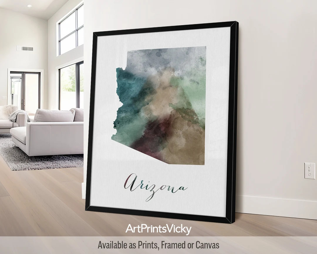 Arizona Map Poster Print Personalised Gifts Wall Art Decor for Home and Office Artprintsvicky - E... | Etsy (US)