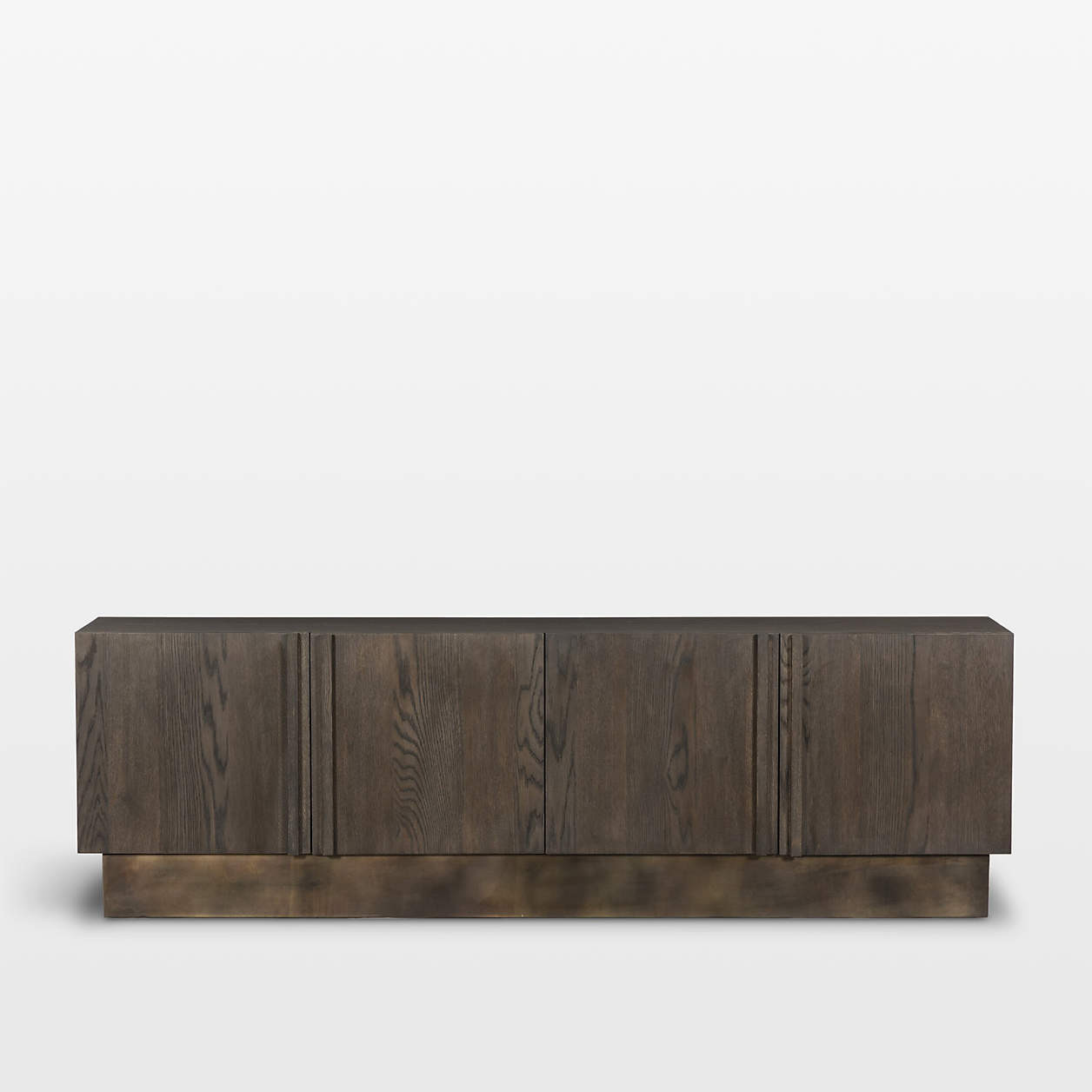 Torrid 84" Espresso Oak Media Console | Crate & Barrel | Crate & Barrel