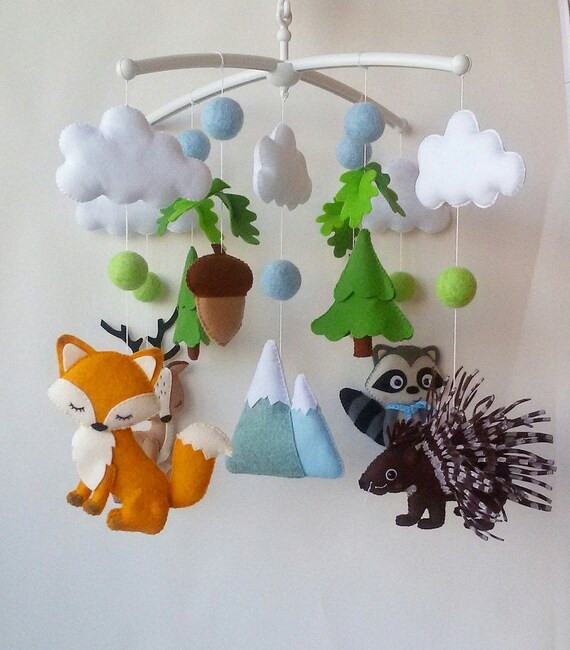 Baby Mobile Woodland Mobile Nursery Mobile Woodland Animals | Etsy | Etsy (US)
