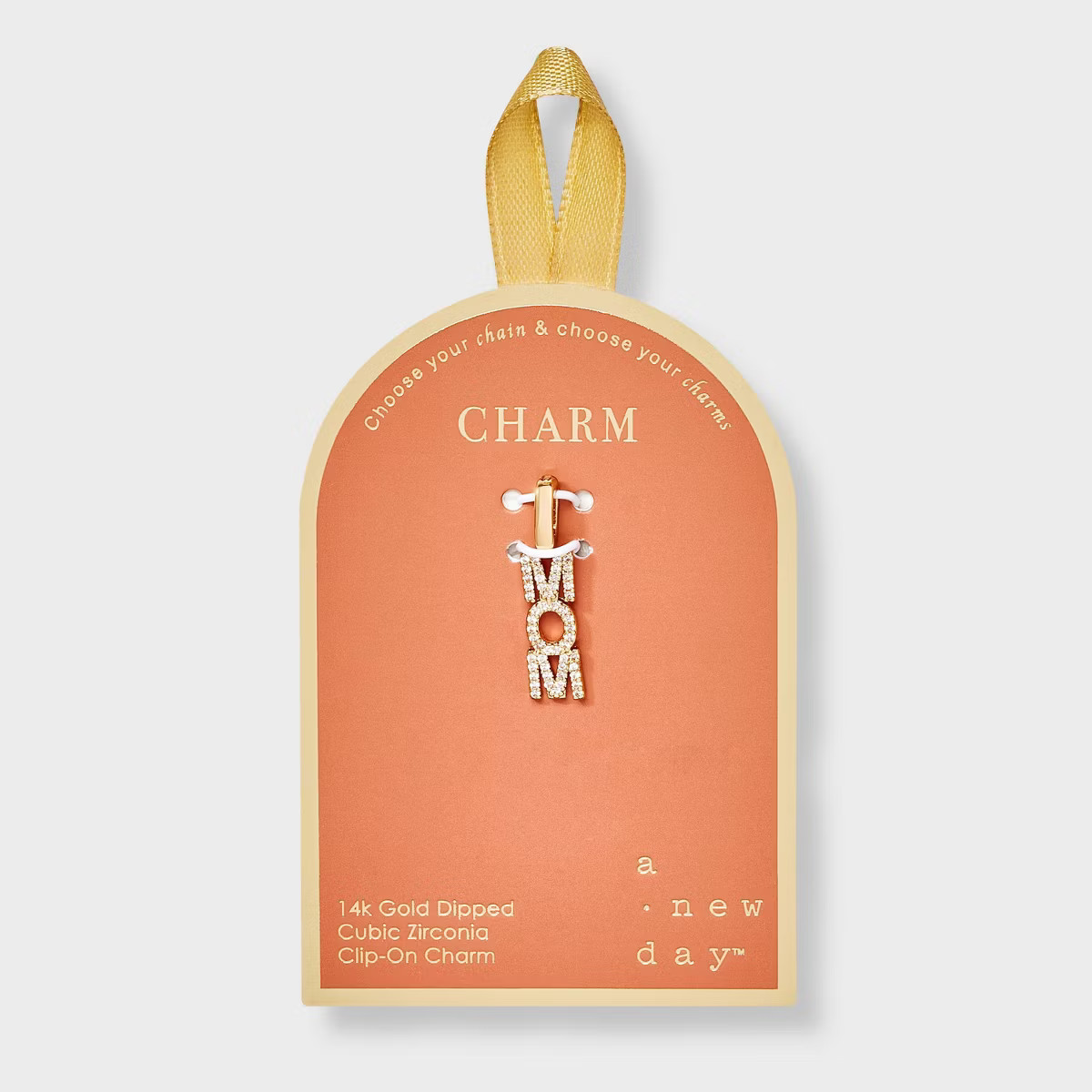 14K Gold Dipped Cubic Zirconia "MOM" Charm - A New Day™ Gold | Target