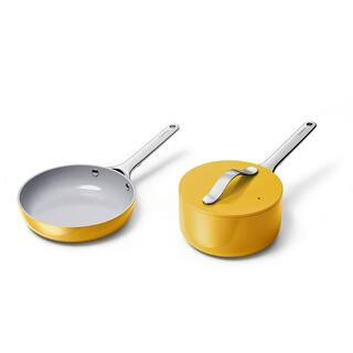 Non-Stick Ceramic Mini Fry Pan and Mini Sauce Pan Duo Marigold | The Home Depot