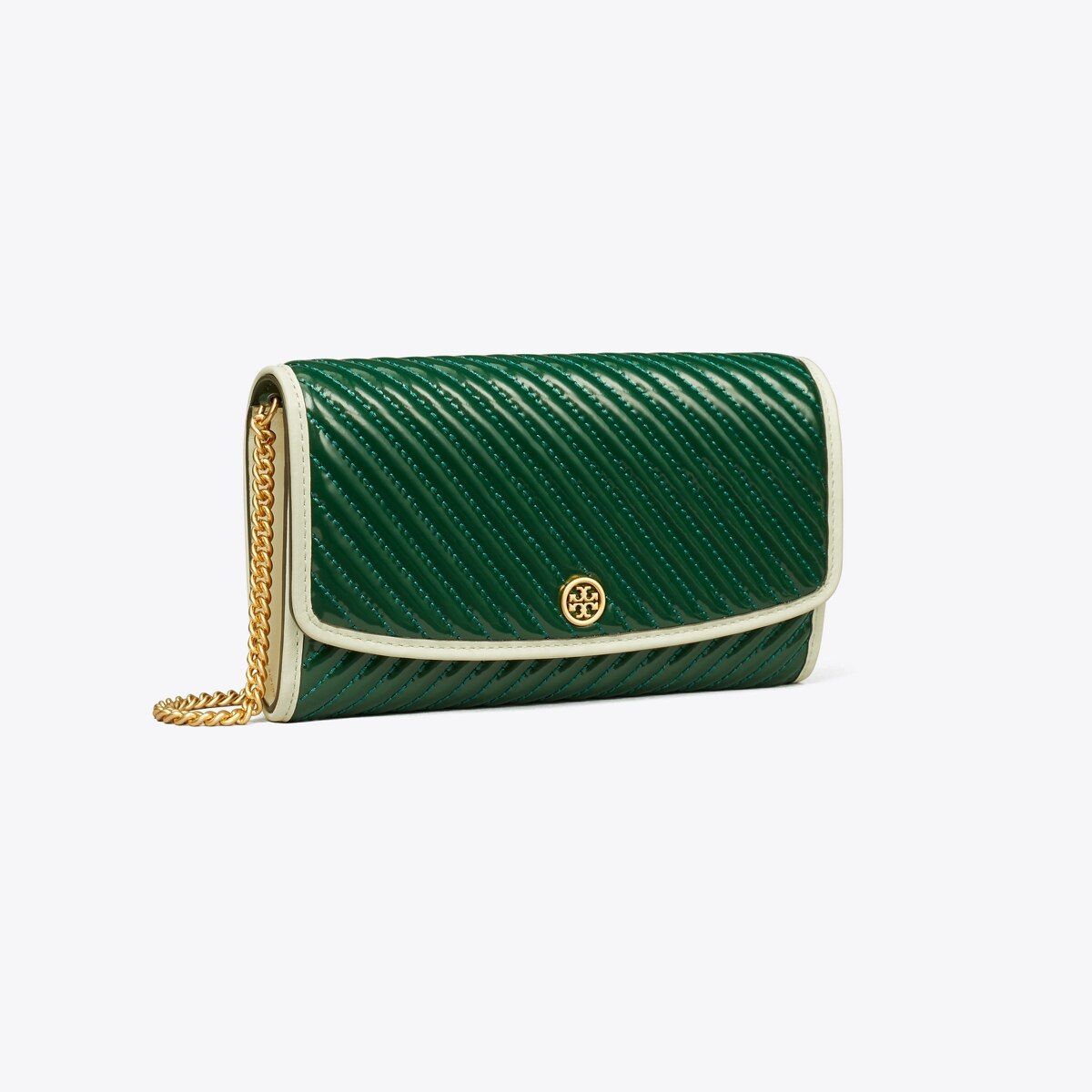 Robinson Patent Quilted Chain Wallet: Women's Designer Mini Bags | Tory Burch | Tory Burch (US)