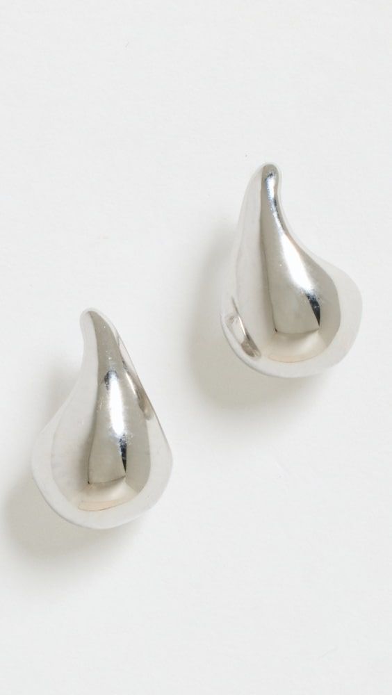 By Adina Eden Solid Curved Teardrop Hoop Earrings | Shopbop | Shopbop