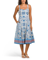 Palm Tile Midi Dress | TJ Maxx