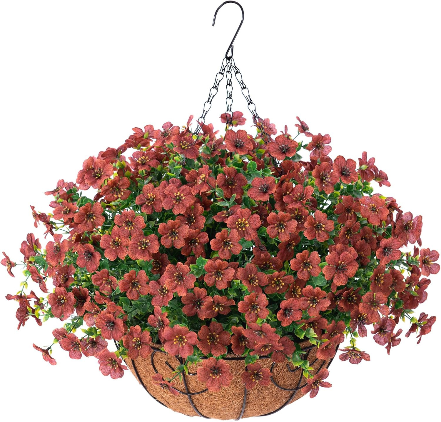 Autumn Artificial Flowers Hanging Basket for Outdoor Indoor Decor, Fake Silk Colorful Daisy Eucal... | Amazon (US)