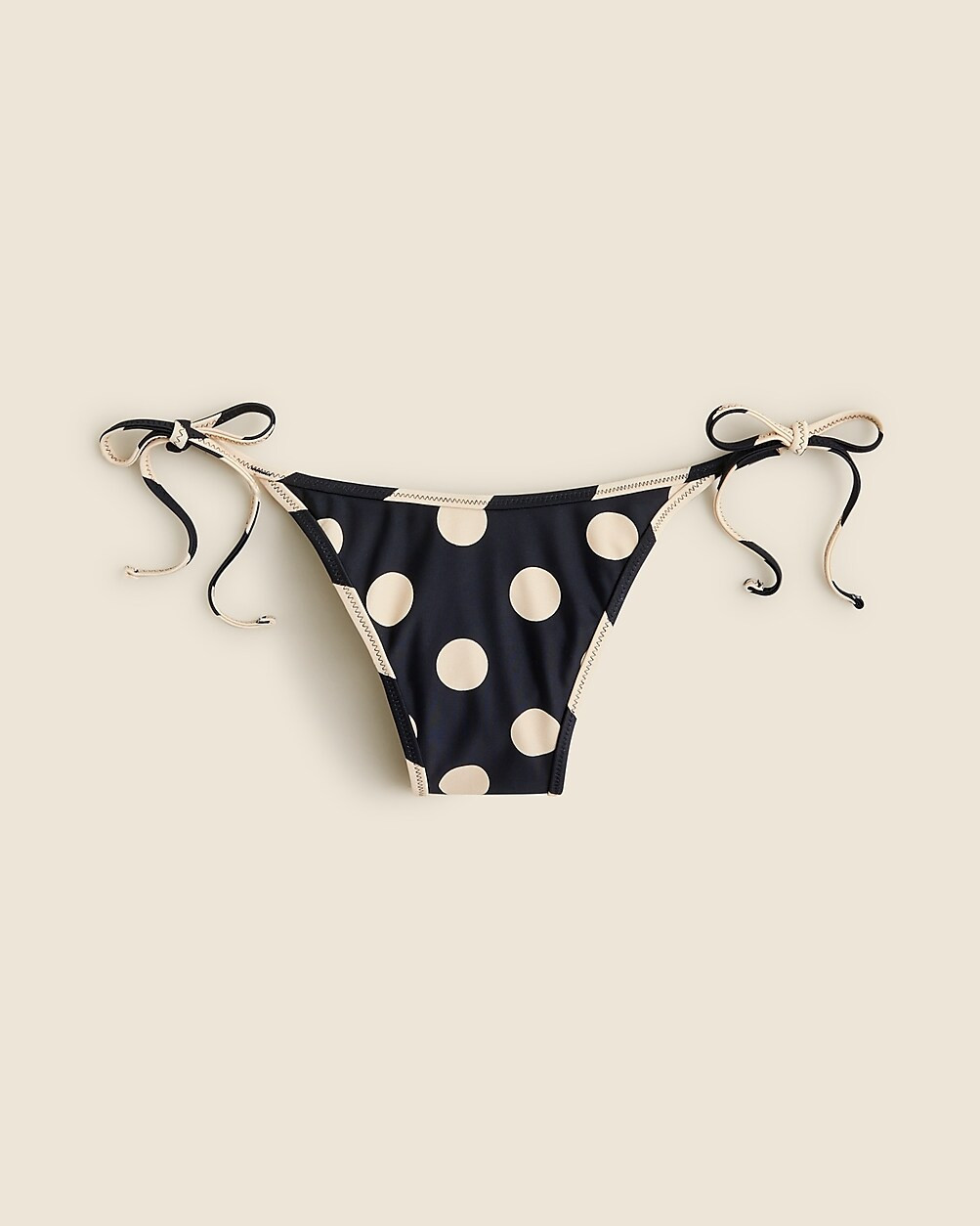 String side-tie cheeky bikini bottom in reversible dot-stripe print | J. Crew US
