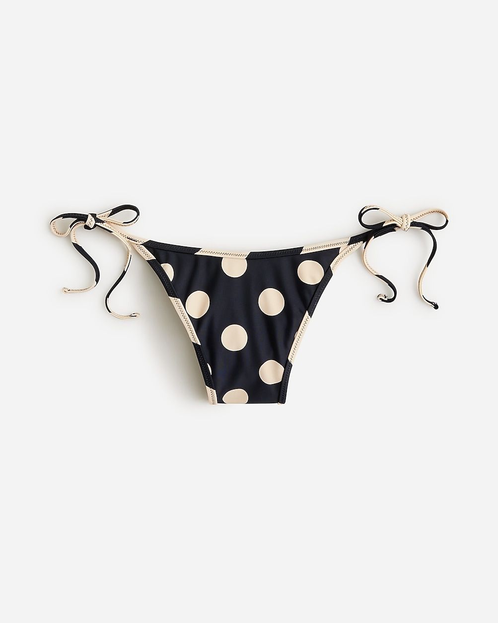 String side-tie cheeky bikini bottom in reversible dot-stripe print | J.Crew US
