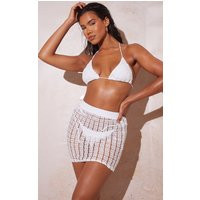 White Crochet Detail Swim Mini Skirt | PrettyLittleThing CAN