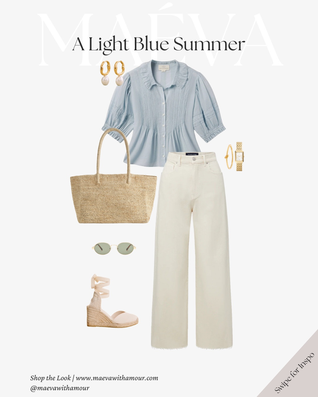 5 looks in soft blue tones that feel like summer skies and a coastal breeze 🩵 Light blue is one of the most timeless and wearable colors for warm days: elegant, calming, and easy to style ✨ From linen dresses to soft blouses and tailored staples, these quietly elegant outfits bring effortless charm to your summer wardrobe! 

✨ Which look is your favorite?

❤️ Adore these looks? Comment SHOP to receive a DM with the link or head to the link in bio to shop the looks & more! 

👉 Save & Follow to discover French-inspired style and wardrobe tips, designed to elevate your everyday fashion!

With Amour, M.

#frenchstyle #capsulewardrobe #summercapsule #wardrobeinspo #ootd #outfitinspo #babyblue #frenchriviera #summeroutfit 

#LTKSummerEdit 

#LTKStyleTip #LTKTravel