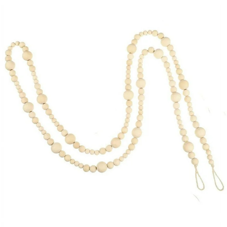 1PC EFINNY Christmas Tree Garland Wooden Beaded Garland Farmhouse Home Decor Rustic Country Natur... | Walmart (US)