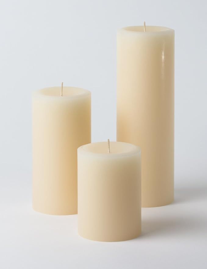 Mister Candle - Dripless 3" inch Diameter Assorted Wedding & Home Decoration Pillar Candles - Pre... | Amazon (US)