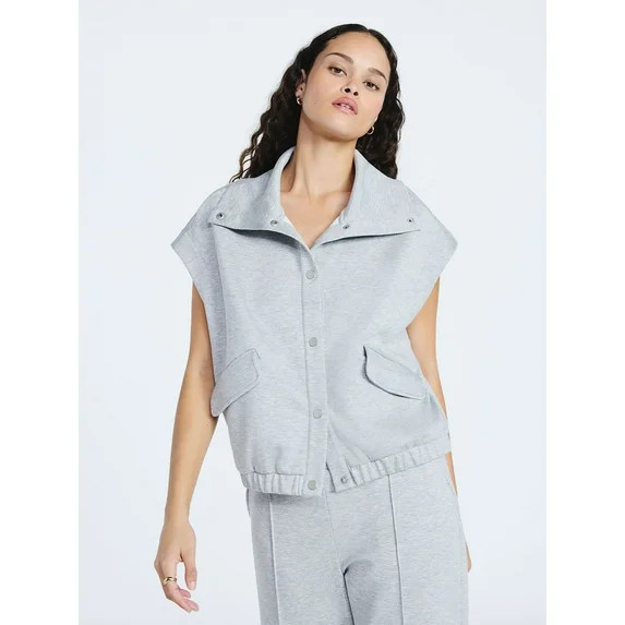 Scoop Women's and Women's Plus New Scubaknit Snap Vest, Sizes XS-4X | Walmart (US)