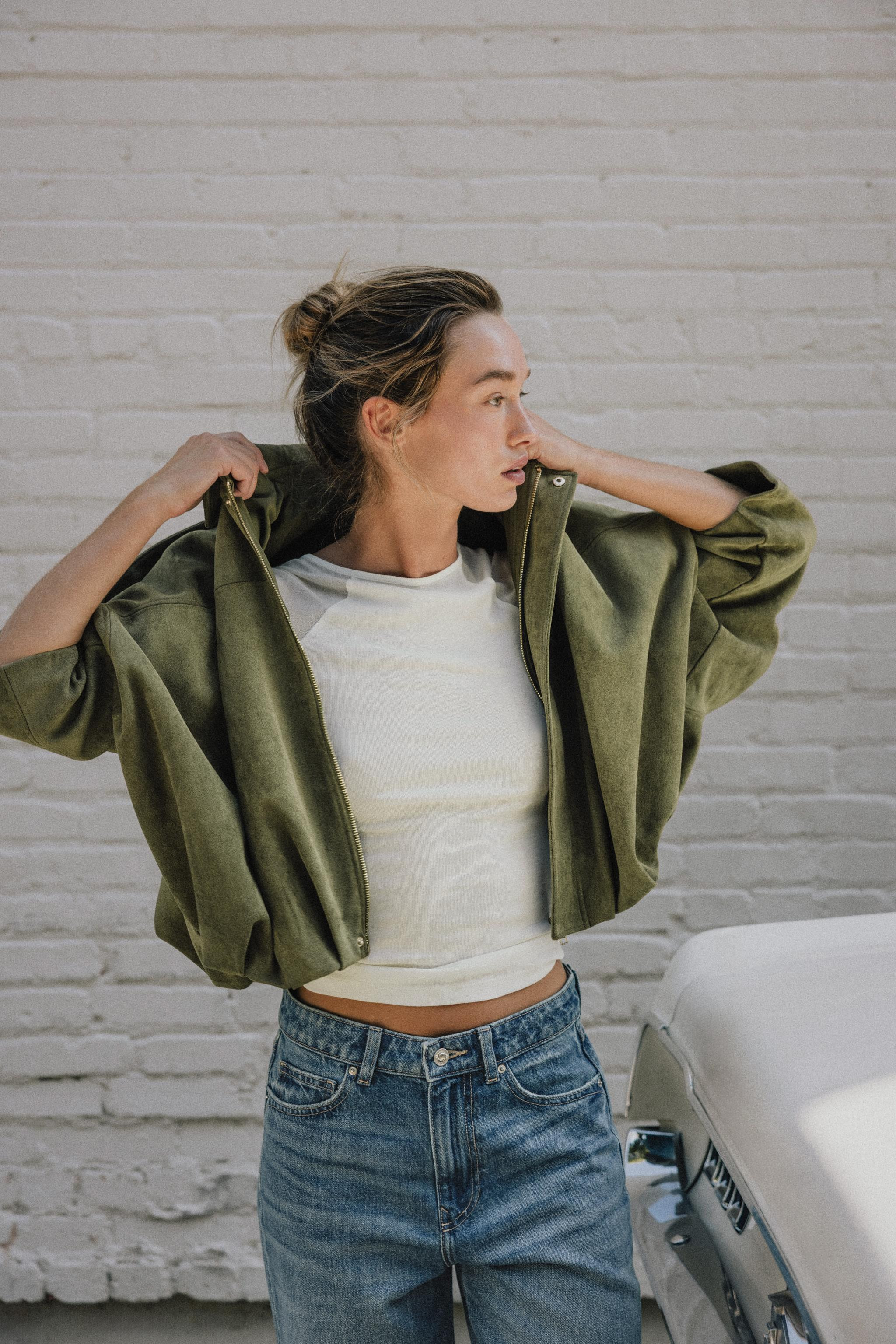 FAUX SUEDE BOMBER JACKET | Zara AU