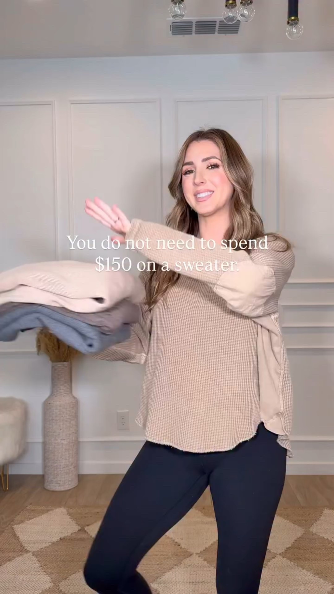 These are the kind of sweaters that make getting dressed easy. Follow me and type SHOP below to get the details straight to your DMs!! These are under $40, super soft, neutral, and they go with everything 🤍 I’ve been wearing these on repeat!! 

@arachcloz #arachandclozpartner