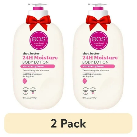 (2 pack) eos Shea Better Body Lotion for Dry Skin, Strawberry Dream, 16 fl oz | Walmart (US)