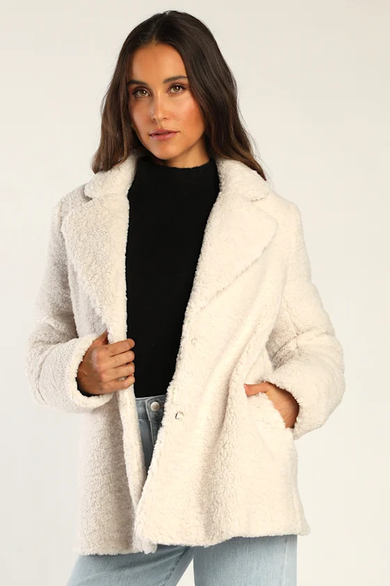 Cozy Angel Ivory Teddy Jacket | Lulus (US)