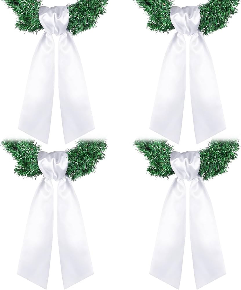 4 Pcs Wreath Sash for Front Door Blank Wreath Sash Accessories Embroidery Plain Blanks for Embroi... | Amazon (US)