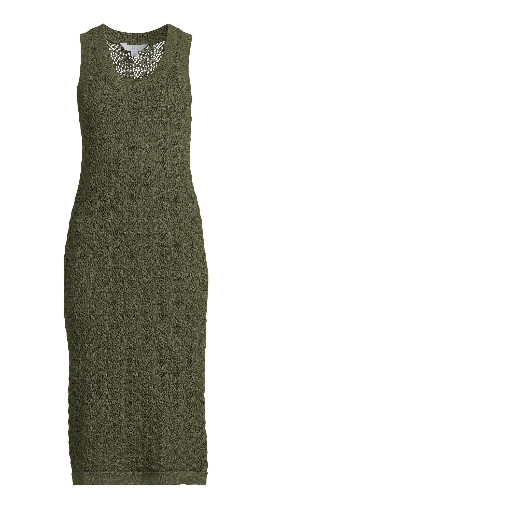 Time and Tru Women's Textured Stitch Sweater Dress, Sizes XS-XXXL | Walmart (US)