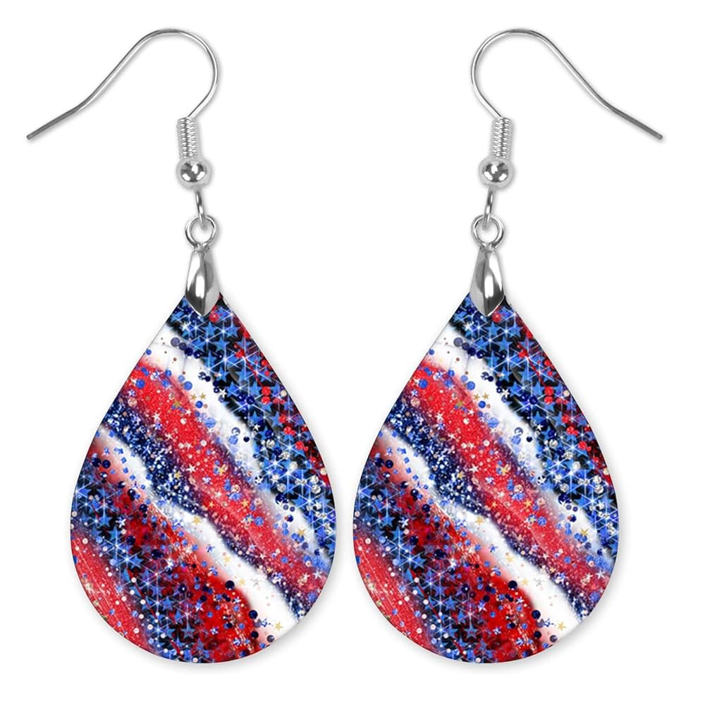 4th of July Earrings for Women Dangle Red White Blue Patriotic Jewelry for Summer Women Birthday ... | Amazon (US)