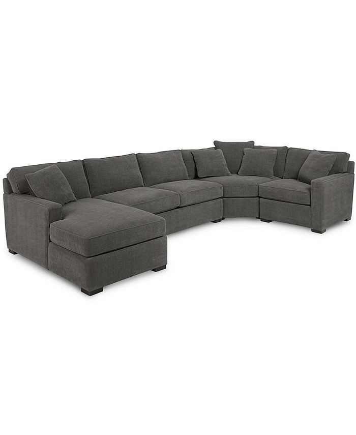 Furniture Radley 4-Pc. Fabric Chaise Sectional Sofa with Wedge Piece, Created for Macy's & Review... | Macys (US)