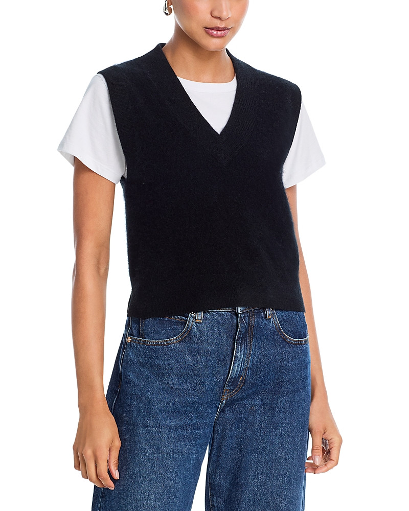 Aqua 100% Cashmere Super Brushed V Neck Sweater Vest - Exclusive | Bloomingdale's (US)