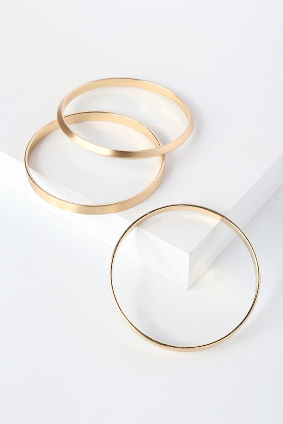Claudine Gold Bangle Set | Lulus (US)