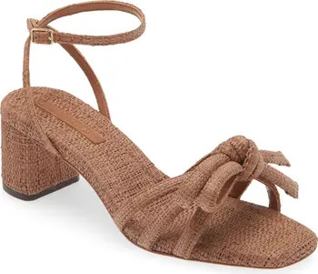 Loeffler Randall Mikel Bow Ankle Strap Raffia Sandal | Nordstrom | Nordstrom