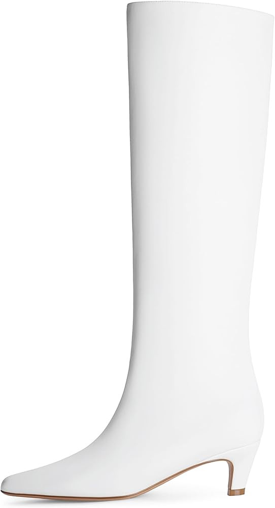 Modatope Knee High Boots Women Square Toe Kitten Heel Tall Boots Womens Fashion Long Boots | Amazon (US)