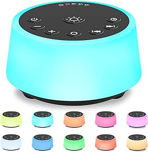 Color Noise Sound Machines with 10 Colors Night Light 25 Soothing Sounds and Sleep White Noise Ma... | Amazon (US)