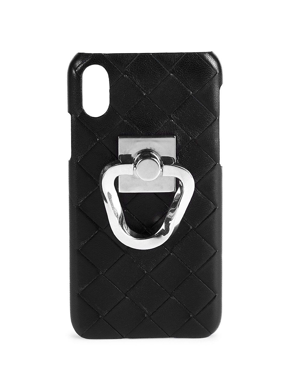 Bottega Veneta Women's Leather iPhone 11 Case - Black Silver | Saks Fifth Avenue