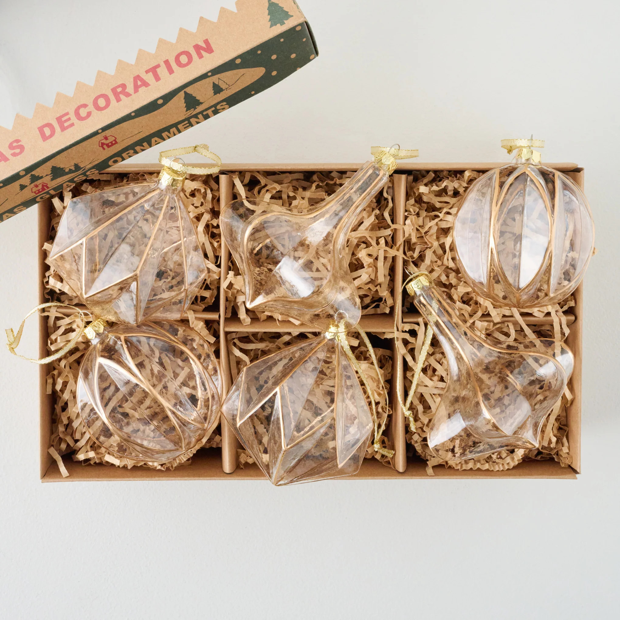 Vintage Glass and Gold Ornaments Set of 6 | Magnolia