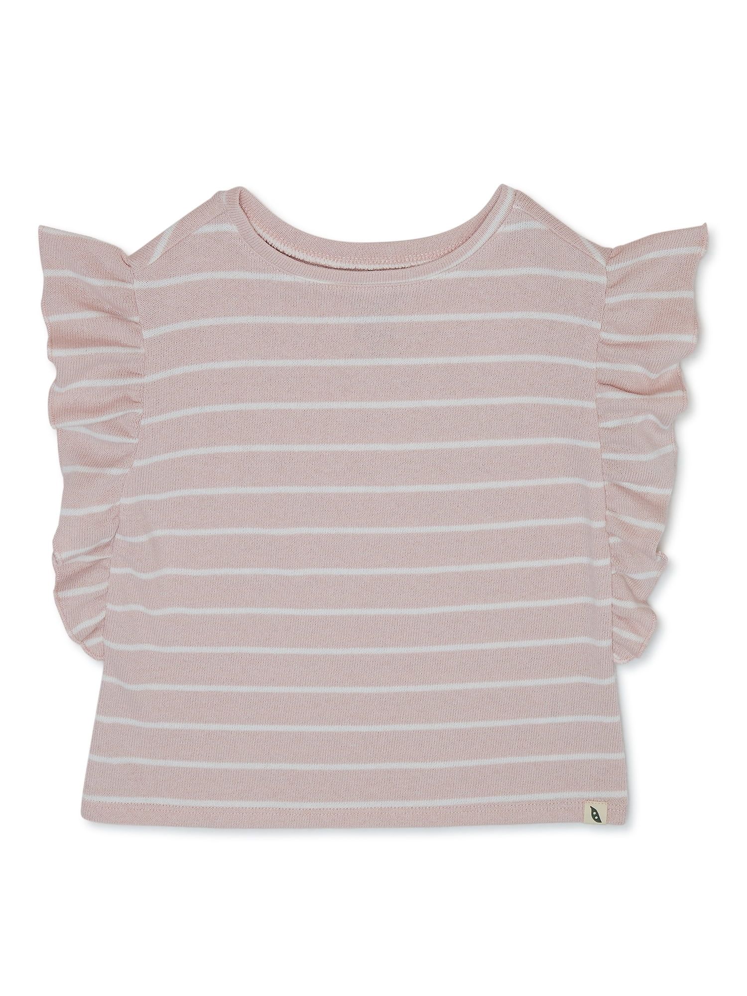 easy-peasy Toddler Girl Knit Ruffle T-Shirt, Sizes 18M-5T | Walmart (US)