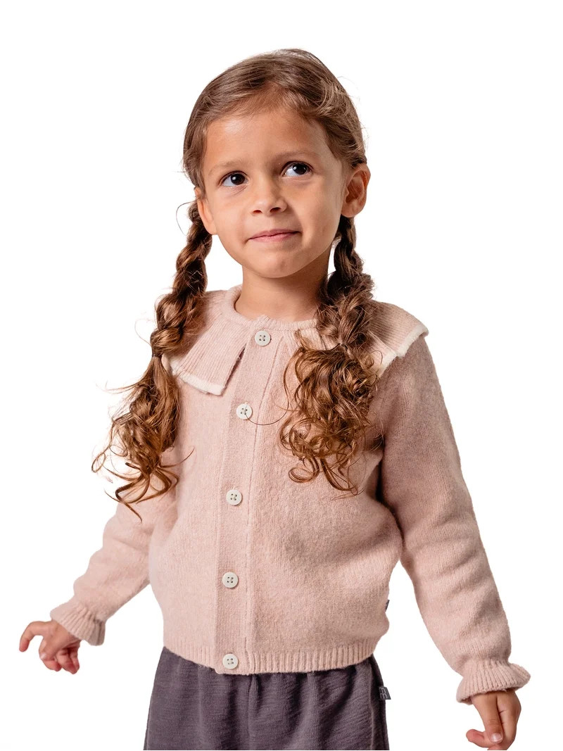 Modern Moments by Gerber Toddler Girl Cardigan with Tipped Rib Collar, Sizes 12 Months - 5T | Walmart (US)