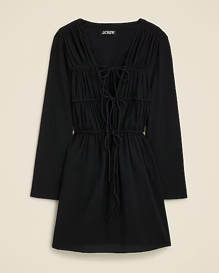 Tiered tie-front dress in beach cotton | J. Crew US