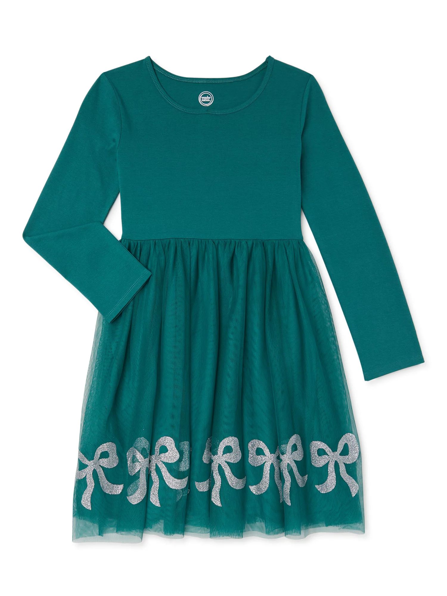 Wonder Nation Girls Ribbon Long Sleeve Tutu Dress, Sizes 4-18 & Plus - Walmart.com | Walmart (US)