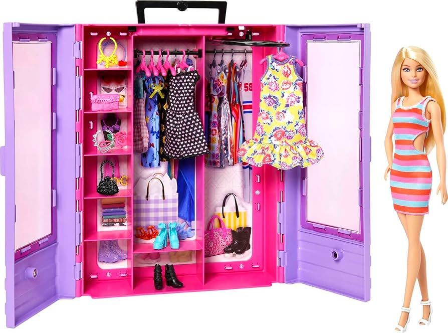 Barbie Fashionistas Doll & Playset, Ultimate Closet with Barbie Clothes (3 Outfits) & Fashion Acc... | Amazon (US)