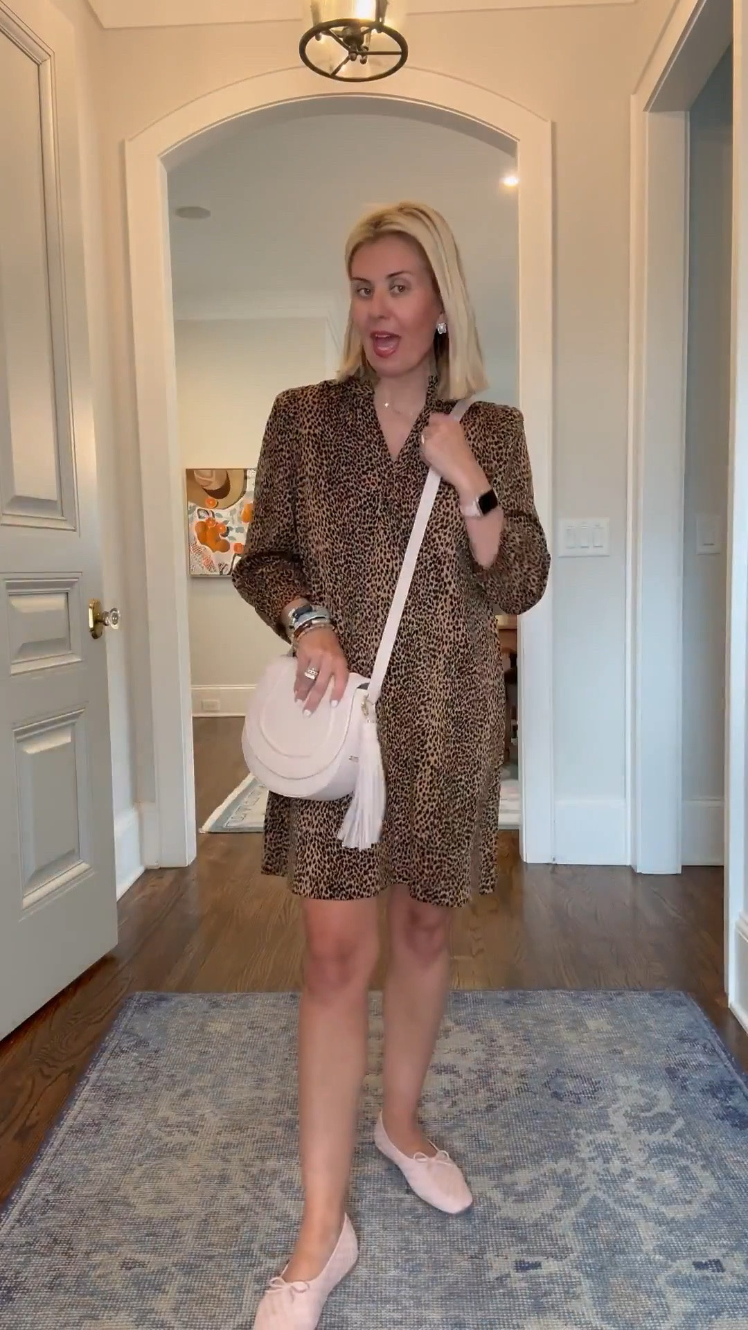 I love a leopard, but it has to be the right leopard and this is it! I’m in xs dress and 7 flats (sized down 1). 

Codes:
Allie + Bess - Catherine20
Gigi New York - Catherine15


#LTKdayinmylife #LTKootd #LTKmomlife