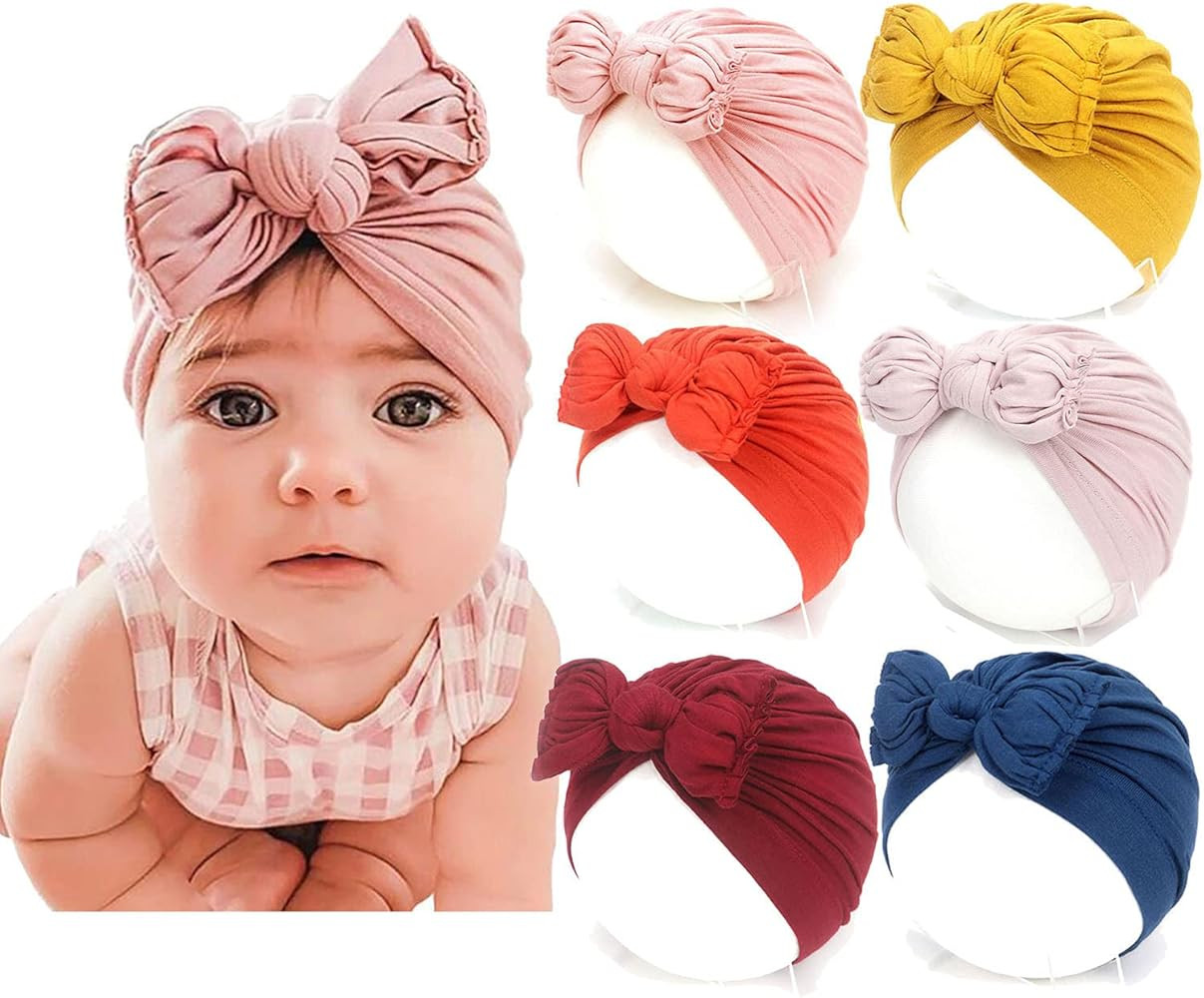 Upsmile Baby Girl Hat Newborn Hospital Hat Infant Turban Nursery Beanie Headwrap | Amazon (US)