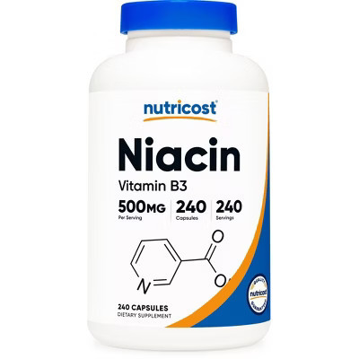 Nutricost Vitamin B3 (Niacin) Capsules (500 MG) (240 Capsules) | Target