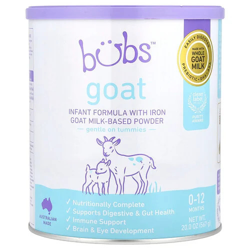 Aussie Bubs, Goat, Infant Formula With Iron Goat Milk-Based Powder, 0-12 Months, 20 oz (567 g) | iHerb