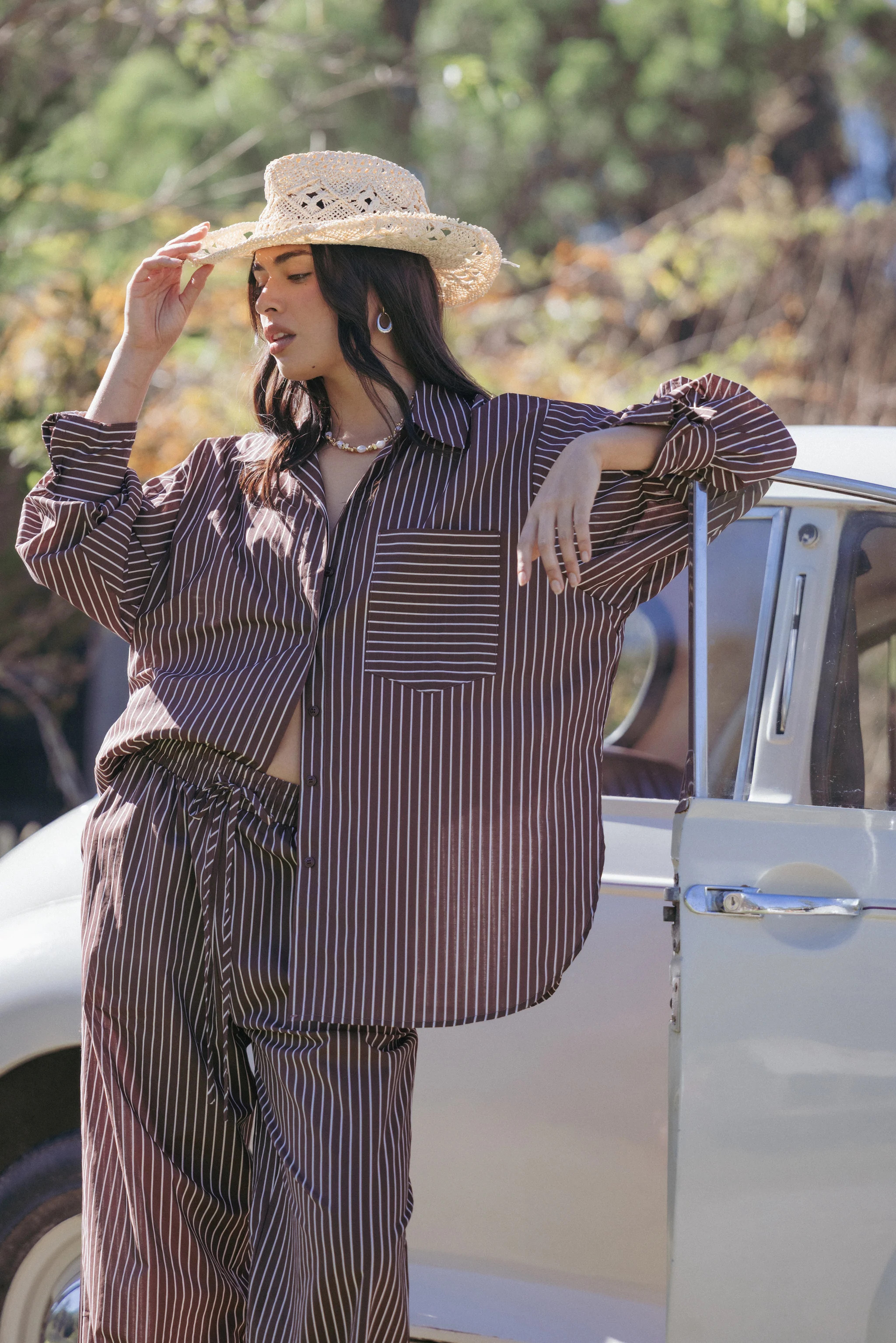 Darya Shirt - Chocolate Stripe | Petal & Pup (AU)