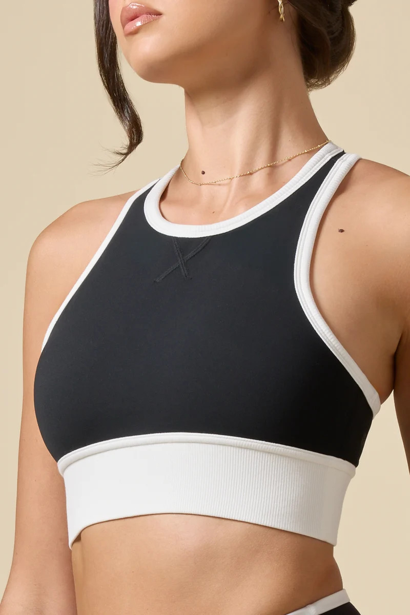 Sweat Sesh Crop Top - Black Contrast | POPFLEX