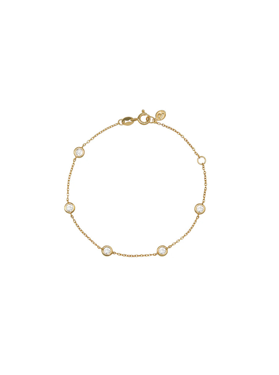 CLEMENCE, 5 STONE STRAND BRACELET, GOLD | Dorsey