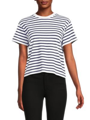 ATM Anthony Thomas Melillo Jersey Stripe Crewneck T Shirt on SALE | Saks OFF 5TH | Saks Fifth Avenue OFF 5TH