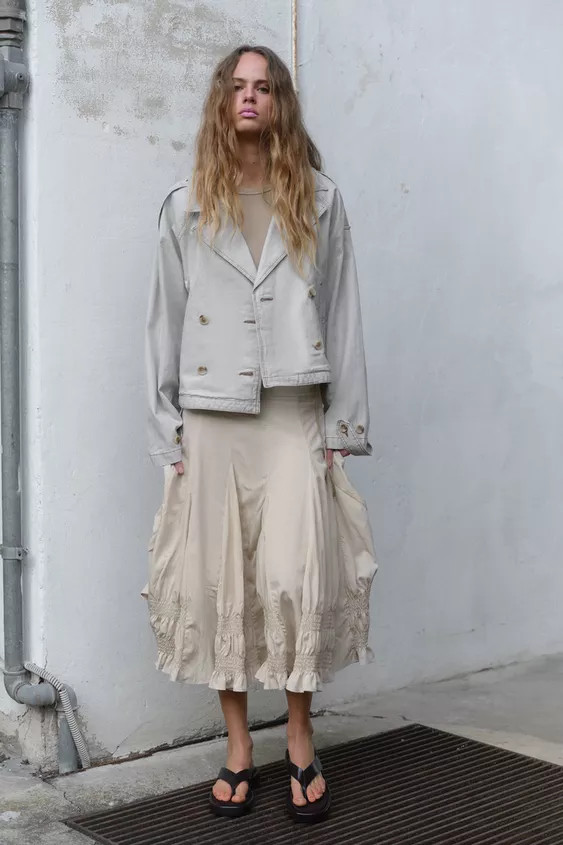 GODET MIDI SKIRT | Zara UK