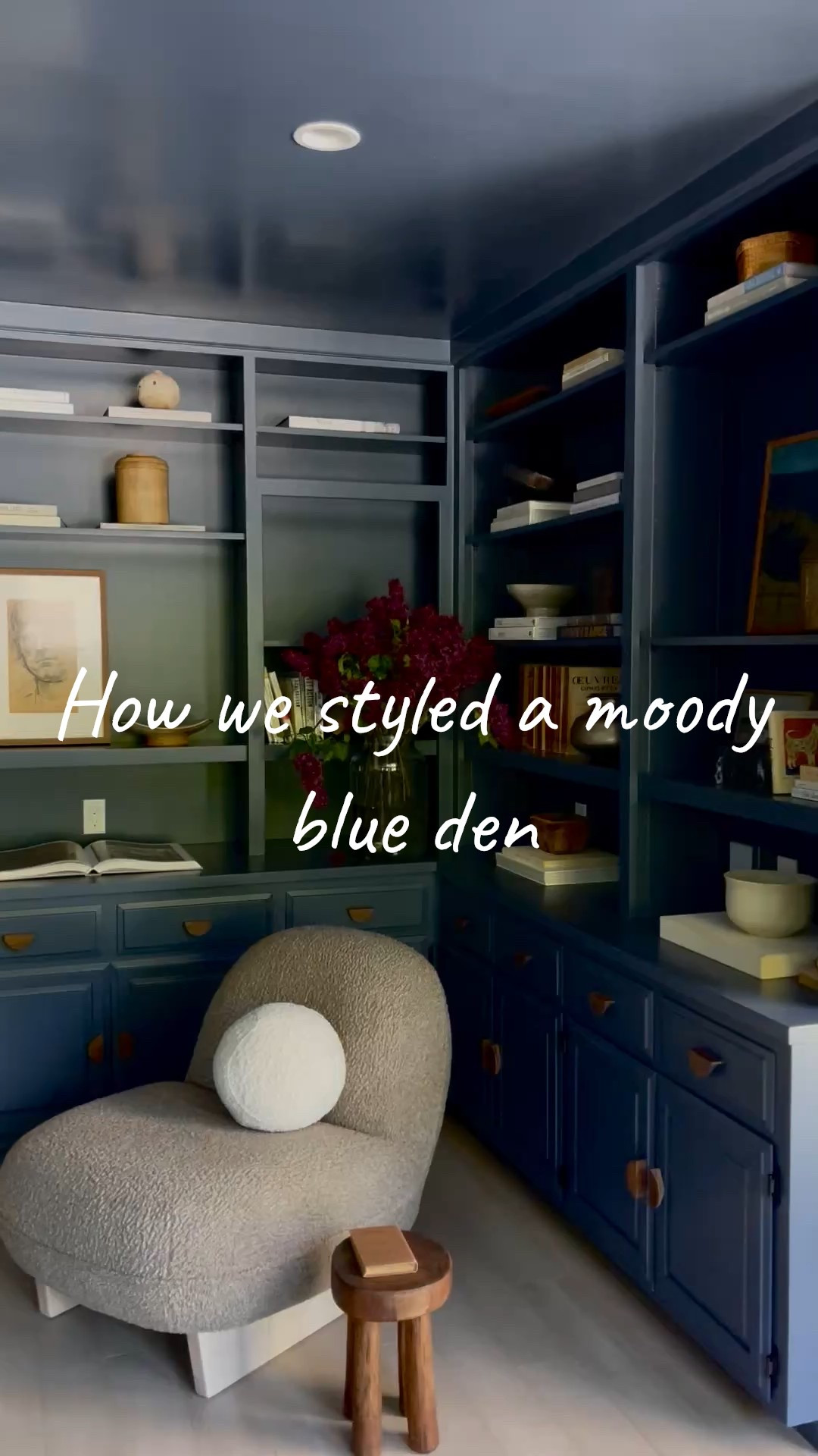 One of favorite rooms we’ve done is this moody blue den from a project in Redwood City, CA ✨ We love how cozy it feels while also showcasing luxury and style!

#LTKFindsUnder100 #LTKStyleTip #LTKHome